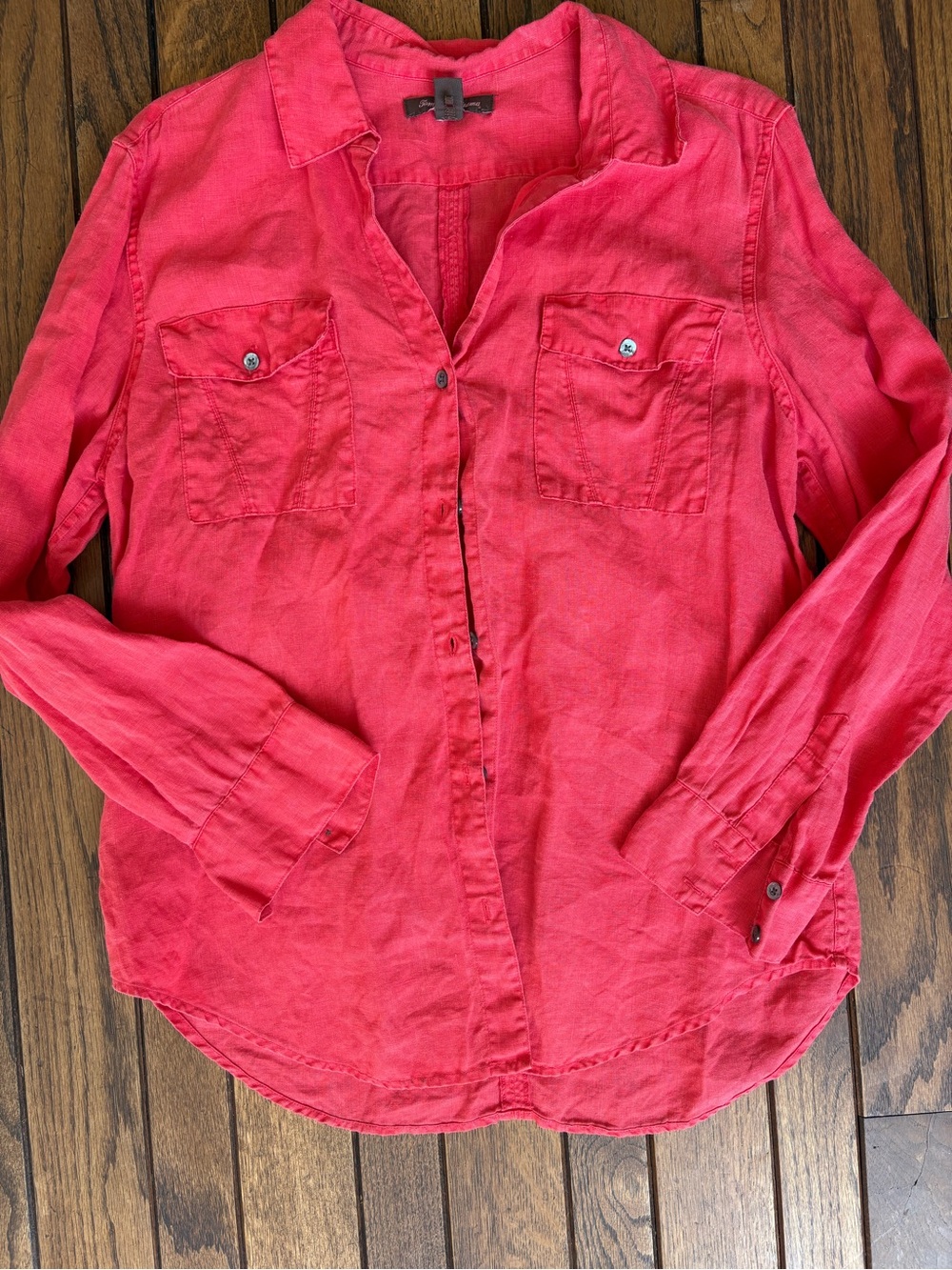 Tommy Bahama Coral-Red Button-Down Long Sleeve Shirt